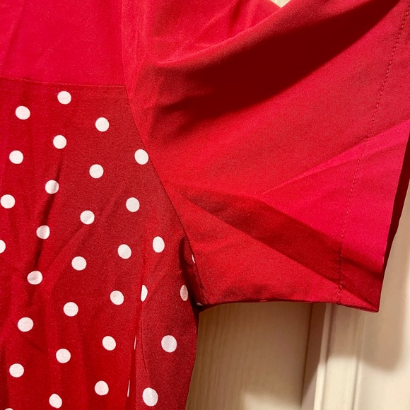 Red dress with white polka dots. Short sleeve. New. Never worn. - Picture 5 of 5
